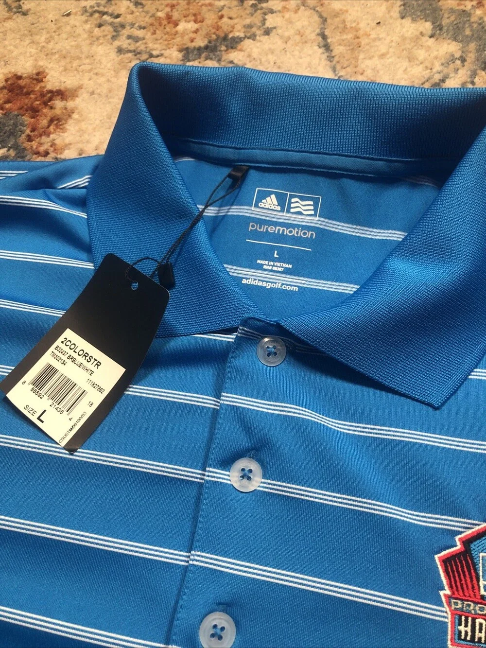 Adidas Pure Motion Golf Mens Polo Shirt Size Large Pro Football Hall Of Fame